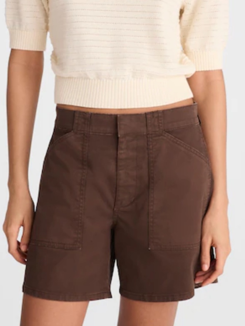 Madewell Women's The Essex Baggy Utility Short Dark Brown Minimalist Size 27